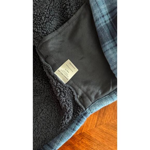 Member’s Mark Blue Plaid Sherpa Lined Flannel Shacket Boys Size M-Size 6/7 - Picture 6 of 12